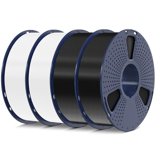 SUNLU PLA 3D Printer Filament, Black & White, 4KG