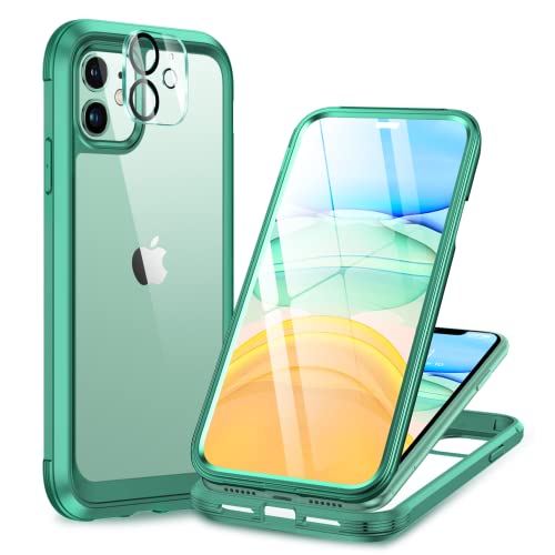 Miracase Glass Series for iPhone 11 Case 6.1 inch, Upgraded Full-Body Rugged Phone Bumper Case Cover with Built-in 9H Tempere