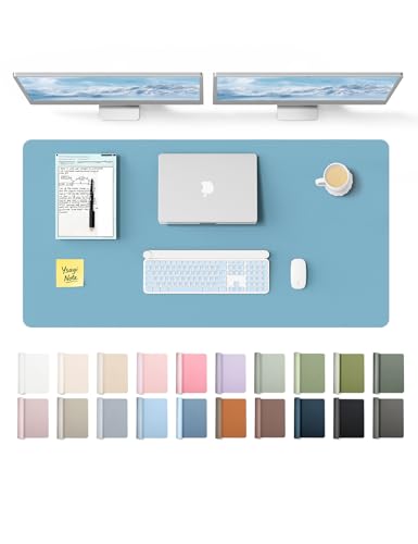 YSAGi Leather Desk Protector, Office Mat, Large Mouse Mat, Non-Slip PU Leather Blotter, Laptop Desk Mat, Waterproof Writing P