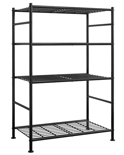 Sakugi Storage Shelves - 4 Tier Shelf Organizer, Heavy Duty Garage Shelving Unit with Leveling Feet, Stable Metal Shelves Org