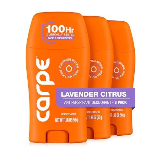 Carpe 100-Hour Antiperspirant Deodorant for Women, Lavender Citrus - 3 Pack
