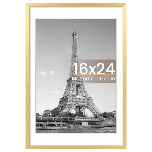 upsimples 16x24 Picture Frame, Wall Decor Poster Frames, Gold 1 Pack