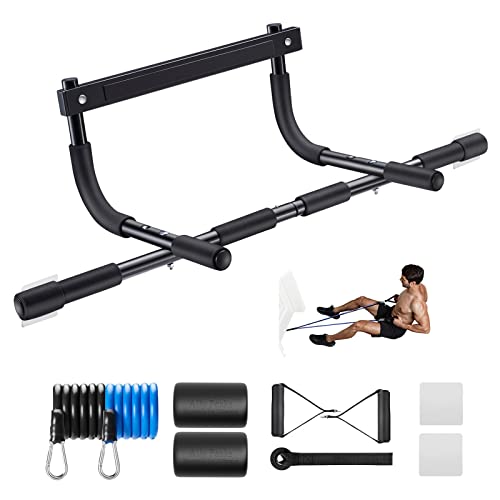 Ally Peaks Pull Up Bar for Doorway | Thickened Steel Max Limit 440 lbs Upper Body Workout| Multi-Grip Strength| Indoor Chin-U
