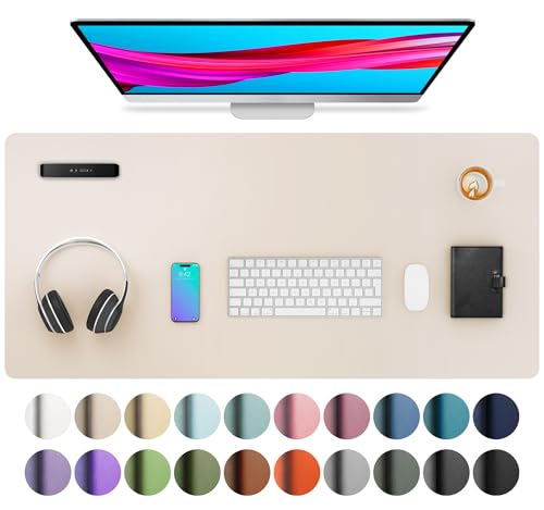 Aothia Large PU Leather Desk Pad Protector – Non-Slip Mouse Pad & Writing Mat for Office/Home, Waterproof, Easy to Clean (36"