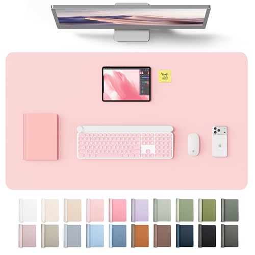 YSAGi Leather Desk Protector, Office Mat, Large Mouse Mat, Non-Slip PU Leather Blotter, Laptop Desk Mat, Waterproof Writing P