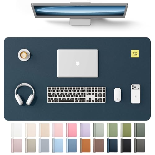YSAGi Leather Desk Protector, Office Mat, Large Mouse Mat, Non-Slip PU Leather Blotter, Laptop Desk Mat, Waterproof Writing P