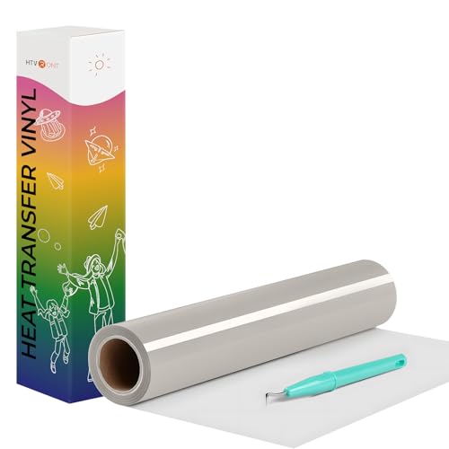 HTVRONT Heat Transfer Vinyl Grey HTV Rolls, 12" x 20ft