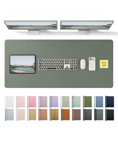 YSAGi Leather Desk Protector, Office Mat, Large Mouse Mat, Non-Slip PU Leather Blotter, Laptop Desk Pad, Waterproof Writing P