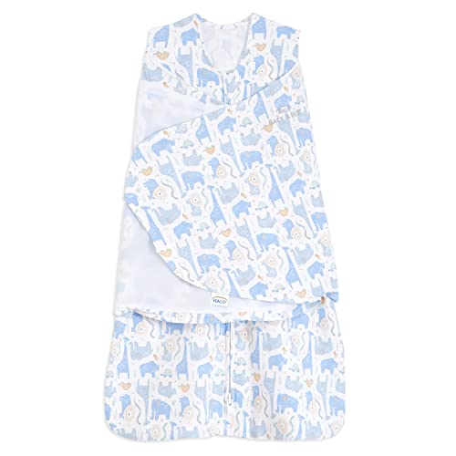 HALO SleepSack Swaddle | Cotton | 1.5 TOG | 68-75°F | 6-12 lbs |Safari