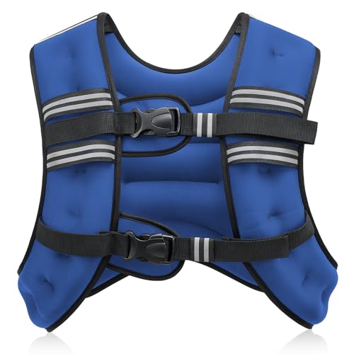 ZELUS Weighted Vest, 6lb/8lb/12lb/16lb/20lb/25lb/30lb Weight Vest with Reflective Stripe for Workout, Strength Training, Runn