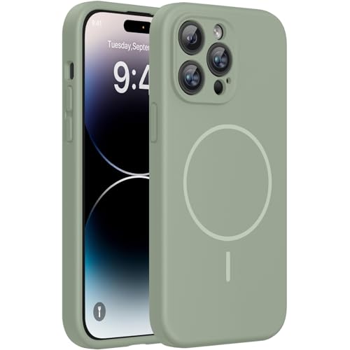 Miracase Silicone & Magnetic for iPhone 14 Pro Case, Patina Green