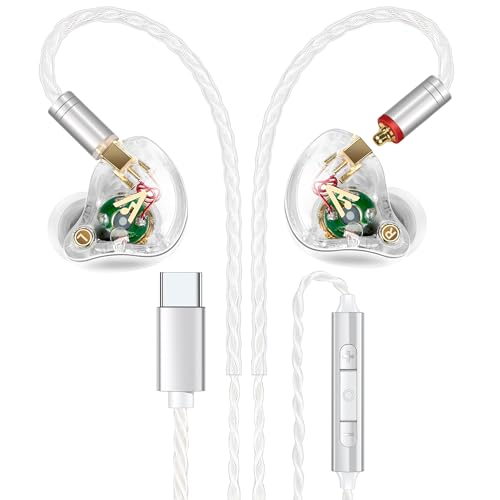 Audiovance Vibes 202MC USB-C HiFi Wired Earbuds, Type-C Headphones with Mic