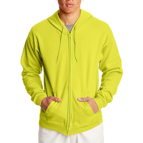 Hanes Men's Hoodie, EcoSmart Fleece Full-Zip Hoodie, Zip-Up Hooded Sweatshirt for Men