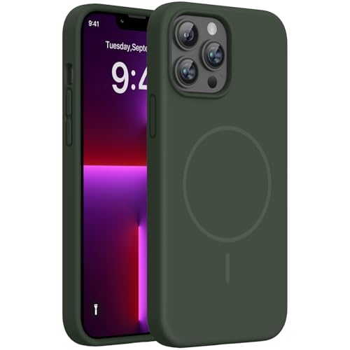 Miracase Silicone & Magnetic for iPhone 13 Pro Max Case, Dark Green