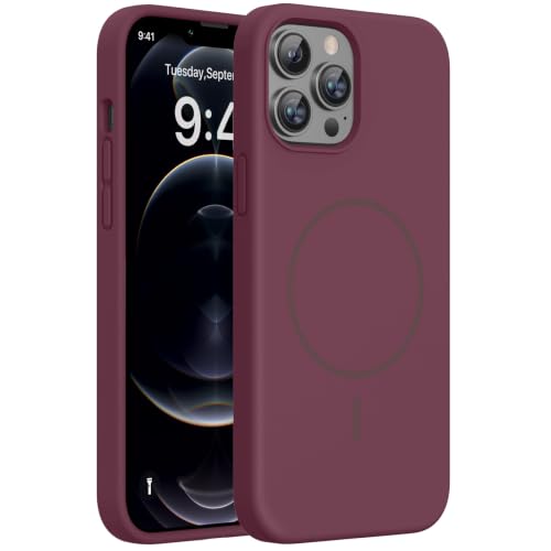Miracase Silicone for iPhone 12 Pro Max Case, Burgundy