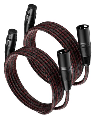 VANDESAIL XLR Cables 6ft 2 Pack, 3-Pin Male to Female Balanced Mic Cable
