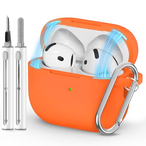 Ljusmicker for AirPods 5/4 Case (2026/2024) with Magnetic Lock,Orange