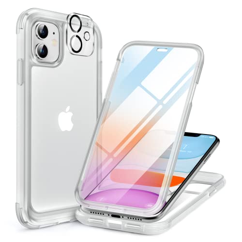 Miracase Glass Series for iPhone 11 Case 6.1 inch, Upgraded Full-Body Rugged Phone Bumper Case Cover with Built-in 9H Tempere