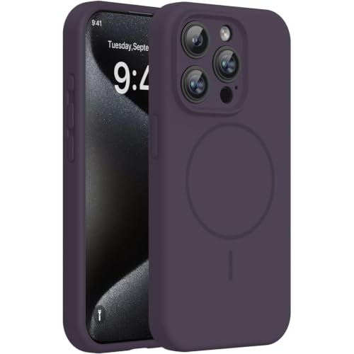 Miracase Silicone & Magnetic for iPhone 15 Pro Case, Dark Purple