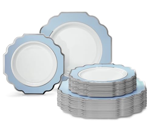 " OCCASIONS " 80 Plates Pack,(40 Guests) Heavyweight Premium Wedding Party Disposable Plastic Plates Set -40 x 10.5'' Dinner 