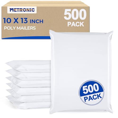 Metronic Poly Mailers 10x13 500 Pack Bulk Small Shipping Bags for Business
