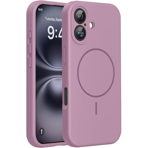 Miracase Magnetic for iPhone 16 Plus Case, Silicone, Blackcurrant