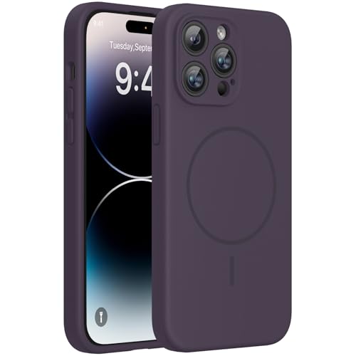 Miracase Magnetic for iPhone 14 Pro Max Case, Silicone, Dark Purple