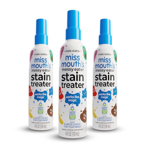 Miss Mouth's Messy Eater Stain Treater Spray - 4oz 3 Pack Stain Remover - Newborn & Baby Essentials - No Dry Cleaning Food, G