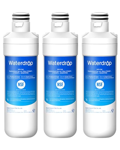 Waterdrop LT1000PC ADQ747935 MDJ64844601 Refrigerator Water Filter, 3 Pack