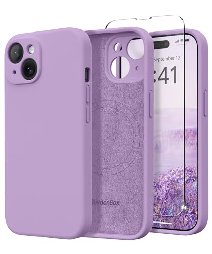 SuydanBox Magnetic for iPhone 14 Case Silicone Light Purple