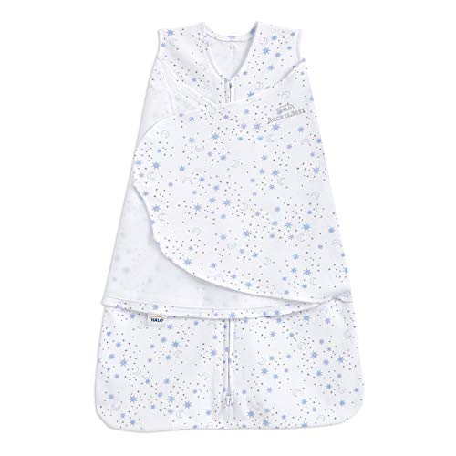 HALO SleepSack Swaddle | Cotton | 1.5 TOG | 68-75°F | 6-12 lbs |Moons Blue