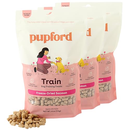 Pupford Freeze Dried Dog & Puppy Training Treats (Salmon, 4 oz, 3 Pack)