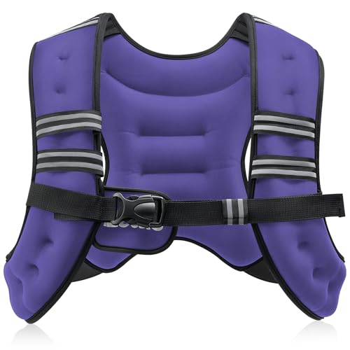 ZELUS Weighted Vest, 6lb/8lb/12lb/16lb/20lb/25lb/30lb Weight Vest with Reflective Stripe for Workout, Strength Training, Runn