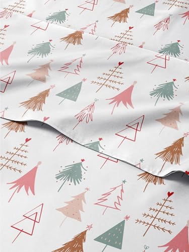 CGK Christmas Sheet Set - Holiday Bedding - Christmas Tree 2, Twin XL Size