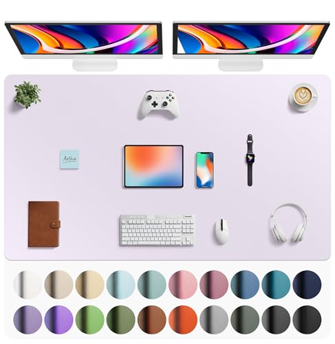Aothia Faux Leather Desk Mat - Large Mouse Pad, Non-Slip PU Leather Blotter, Waterproof Writing Surface for Office and Home (