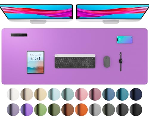 Aothia Leather Desk Pad Protector, Office Desk Mat, Large Mouse Pad, Non-Slip PU Leather Desk Blotter, Laptop Desk Pad, Water
