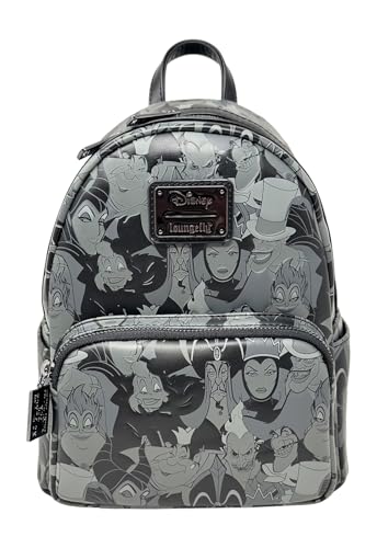 Loungefly Disney Villains Debossed All Over Print Womens Double Strap Shoulder Bag Purse