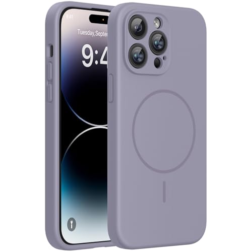 Miracase Magnetic for iPhone 14 Pro Max Case, Silicone, Lavender Gray