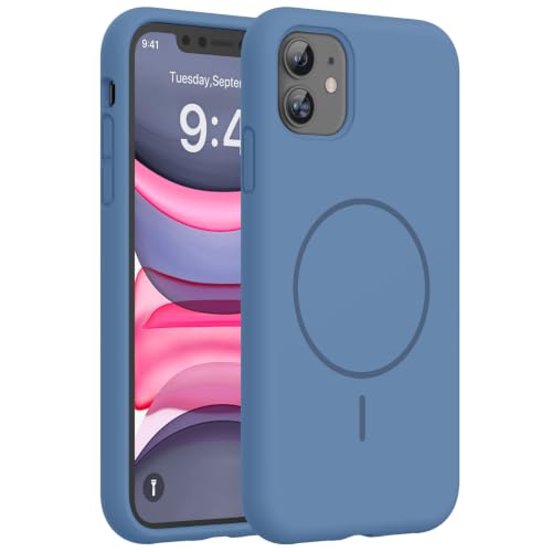Miracase Silicone & Magnetic for iPhone 11 Phone Case, Glass Blue
