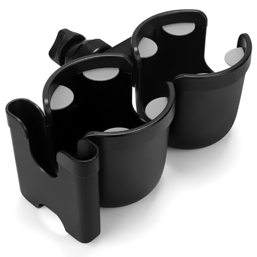 Accmor Stroller Cup Holder with Phone Holder, Bike Cup Holder, Walker Scooter Wheelchair Cup Holder Attachment, Universal Cup