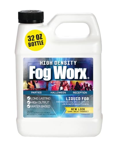 FogWorx Extreme High Density Fog Juice - Quart – 32 Fluid Ounces of Long Lasting, High Output, Odorless Water Based Machine F
