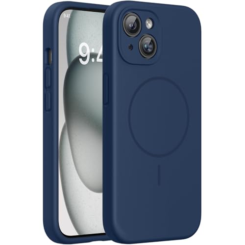 Miracase Silicone & Magnetic for iPhone 15 Case, Dark Blue