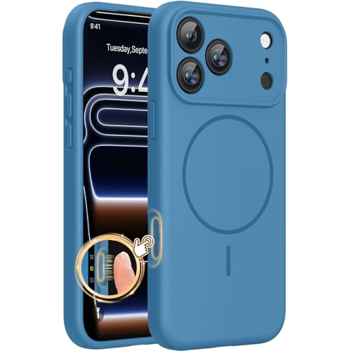 Miracase Silicone & Magnetic for iPhone 17 Pro Max Case, Capri Blue
