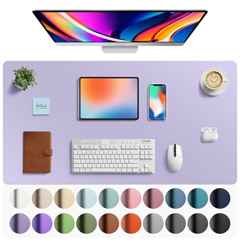 Aothia Faux Leather Desk Mat - Large Mouse Pad, Non-Slip PU Leather Blotter, Waterproof Writing Surface for Office and Home (