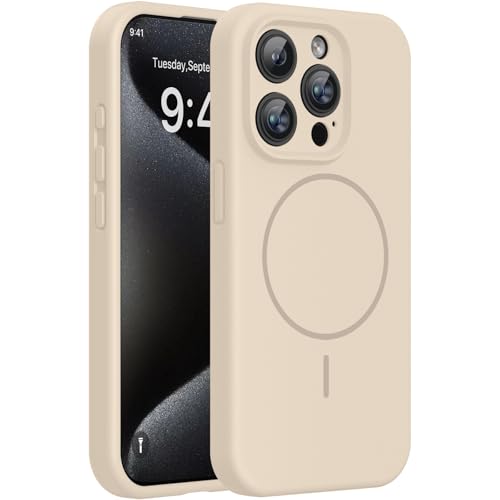Miracase Silicone & Magnetic for iPhone 15 Pro Case, Sand