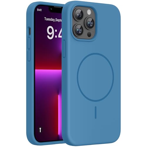 Miracase Silicone & Magnetic for iPhone 13 Pro Max Case, Capri Blue