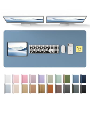 YSAGi Leather Desk Pad Protector, Office Desk Mat, Large Mouse Pad, Non-Slip PU Leather Desk Blotter, Laptop Desk Pad, Waterp