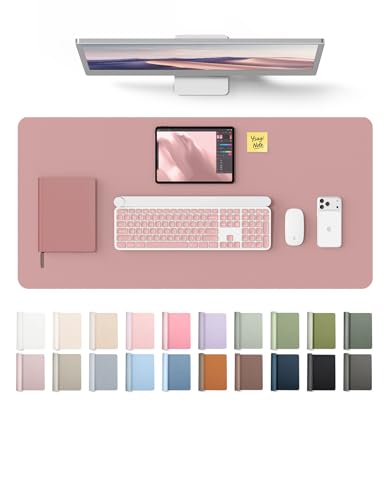 YSAGi Leather Desk Protector, Office Mat, Large Mouse Mat, Non-Slip PU Leather Blotter, Laptop Desk, Waterproof Writing Pad f