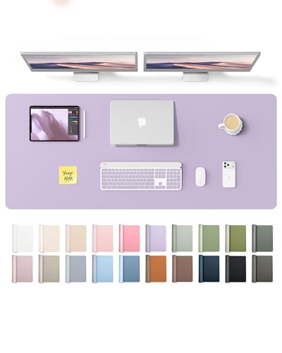 YSAGi Leather Desk Pad Protector, Office Desk Mat, Large Mouse Pad, Non-Slip PU Leather Desk Blotter, Laptop Desk Pad, Waterp
