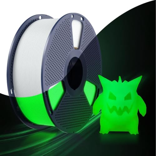 SUNLU Glow in The Dark PLA Filament, 1KG (2.2lbs), (White PLA, Glow Green)